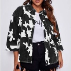 Shein cow print jacket